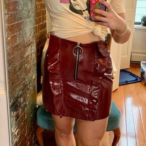 Patent leather skirt
